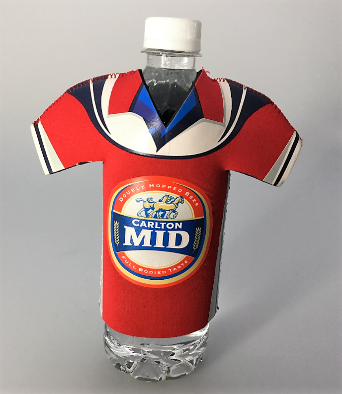 Image of branded footie bottle cooler