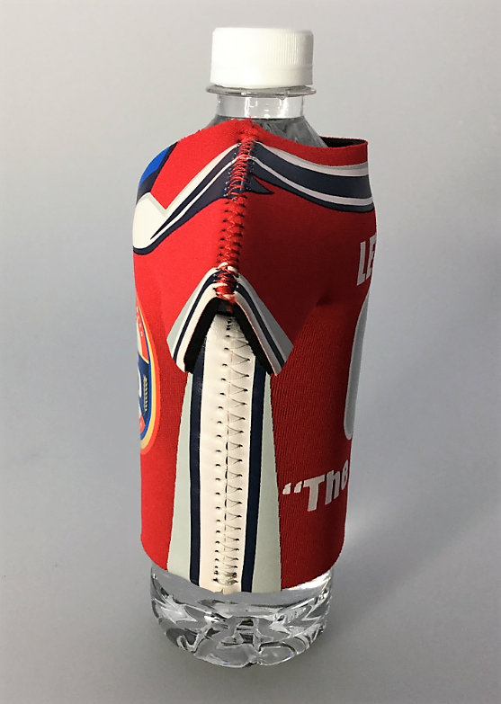 Image of branded footie bottle cooler