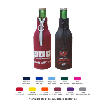 Custom Logo Zippered Bottle Coolers Colours