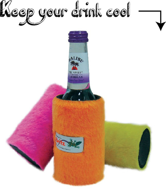 Image of neon fur bottle holder