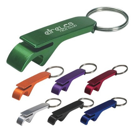 Image of promotional aluminium bottle opener keyring